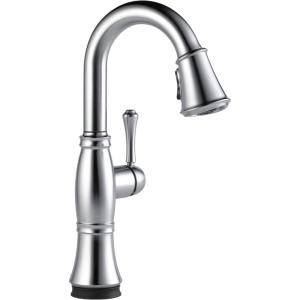 imageDelta Faucet Cassidy Touch Bar Faucet Brushed Nickel Bar Sink Faucet Single Hole Wet Bar Faucets with Pull Down Sprayer Delta Touch2O Technology Lumicoat Arctic Stainless 9997TARPRDSTLumicoat Arctic Stainless