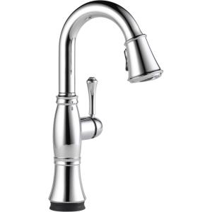 imageDelta Faucet Cassidy Touch Bar Faucet Brushed Nickel Bar Sink Faucet Single Hole Wet Bar Faucets with Pull Down Sprayer Delta Touch2O Technology Lumicoat Arctic Stainless 9997TARPRDSTLumicoat Chrome