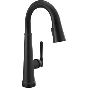 imageDelta Faucet Emmeline Touch Bar Faucet Gold Bar Faucet Bar Sink Faucet Single Hole Wet Bar Faucets with Pull Down Sprayer Delta Touch2O Technology Lumicoat Champagne Bronze 9982TCZPRDSTMatte Black