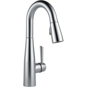 imageDelta Faucet Essa Touch Bar Faucet Brushed Nickel Bar Sink Faucet Single Hole Wet Bar Faucets with Pull Down Sprayer Prep Sink Faucet Delta Touch2O Technology Arctic Stainless 9913TARDSTArctic Stainless