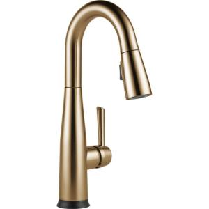 imageDelta Faucet Essa Touch Bar Faucet with Pull Down Sprayer Chrome Bar Sink Faucet Single Hole Wet Bar Faucets Single Hole Prep Sink Faucet Delta Touch2O Technology Chrome 9913TDSTChampagne Bronze