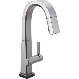 imageDelta Faucet Pivotal Touch Bar Faucet Brushed Nickel Bar Sink Faucet Single Hole Wet Bar Faucets with Pull Down Sprayer Prep Sink Faucet Delta Touch2O Technology Arctic Stainless 9993TARDSTArctic Stainless