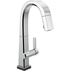 imageDelta Faucet Pivotal Touch Bar Faucet Brushed Nickel Bar Sink Faucet Single Hole Wet Bar Faucets with Pull Down Sprayer Prep Sink Faucet Delta Touch2O Technology Arctic Stainless 9993TARDSTChrome