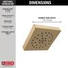 imageDELTA FAUCET 52484BL Delta H2Okinetic 4Setting UltraSoak Shower Head Matte BlackChampagne Bronze