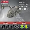 imageDelta Faucet 4Spray TouchClean Shower Head with H2OKinetic PowerDrench Spray and UltraSoak Spray Matte Black 52487BLStainless