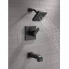 imageDelta Faucet Ara 14 Series SingleFunction Tub and Shower Trim Kit with SingleSpray H2Okinetic Shower Head Matte Black T14467BL Valve Not Included