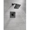 imageDelta Faucet Ara 17 Series DualFunction Shower Trim Kit SingleSpray H2Okinetic Shower Head Black Shower Faucet Delta Shower Trim Kit Matte Black T17267BL Valve Not Included