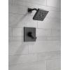 imageDelta Faucet Ara 17 Series DualFunction Shower Trim Kit SingleSpray H2Okinetic Shower Head Black Shower Faucet Delta Shower Trim Kit Matte Black T17267BL Valve Not Included