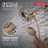 imageDelta Faucet Arvo 14 Series SingleHandle Tub and Shower Trim Kit Shower Faucet with 4Spray In2ition 2in1 Dual Hand Held Shower Head with Hose Matte Black 144840BLI Valve IncludedChampagne Bronze
