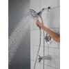 imageDelta Faucet Arvo 14 Series SingleHandle Tub and Shower Trim Kit Shower Faucet with 4Spray In2ition 2in1 Dual Hand Held Shower Head with Hose Matte Black 144840BLI Valve IncludedChrome