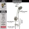 imageDelta Faucet Arvo 14 Series SingleHandle Tub and Shower Trim Kit Shower Faucet with 4Spray In2ition 2in1 Dual Hand Held Shower Head with Hose Matte Black 144840BLI Valve IncludedSpotShield Stainless
