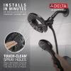 imageDelta Faucet Arvo 14 Series SingleHandle Tub and Shower Trim Kit Shower Faucet with 4Spray In2ition 2in1 Dual Hand Held Shower Head with Hose Matte Black 144840BLI Valve IncludedMatte Black