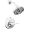imageDelta Faucet Galeon Single Handle Matte Black Shower Faucet with H2Okinetic Shower Head Black Shower Faucet Set Matte Black Shower Trim Kit Matte Black T14272BL Valve Not IncludedLumicoat Chrome