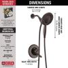 imageDelta Faucet Linden 17 Series DualFunction Shower Faucet Shower Trim Kit with 4Spray In2ition 2in1 Dual Hand Held Shower Head with Hose Venetian Bronze T17294RBI Valve Not IncludedVenetian Bronze
