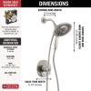 imageDelta Faucet Saylor 17 Series Gold Shower Valve Trim Kit with In2ition 2in1 Shower Head with Handheld Spray Shower Faucet Shower Head and Handle Champagne Bronze T17235CZI Valve Not IncludedBrushed Nickel