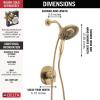 imageDelta Faucet Saylor 17 Series Gold Shower Valve Trim Kit with In2ition 2in1 Shower Head with Handheld Spray Shower Faucet Shower Head and Handle Champagne Bronze T17235CZI Valve Not IncludedChampagne Bronze