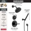 imageDelta Faucet Saylor 3Setting Matte Black Shower System Including Shower Head Handheld Shower Shower Handle Shower Diverter and Shower Valve Kit Delta Shower Trim Kit Matte Black