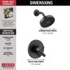imageDelta Faucet Trinsic 17 Series DualFunction Shower Trim Kit with SingleSpray H2Okinetic Shower Head Matte Black T17259BL Valve Not Included