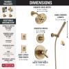 imageDelta Faucet Trinsic 6Setting Gold Shower System Including Gold Shower Head WallMount Handheld Shower Body Sprays Shower Handle Shower Diverter and Shower Valve Kit Champagne Bronze