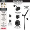 imageDelta Faucet Trinsic 6Setting Matte Black Shower System Including Matte Black Shower Head Handheld Shower Body Sprays Shower Handle Shower Diverter and Shower Valve Kit Matte Black