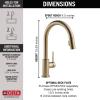 imageDelta Faucet Trinsic Touch Kitchen Faucet with Touchless Technology Kitchen Faucet with Pull Down Sprayer Chrome Kitchen Sink Faucet Touchless Kitchen Faucet Chrome 9159TLDSTChampagne Bronze