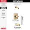 imageDelta Faucet Velum 14 Series SingleFunction Gold Tub and Shower Faucet Set Valve Trim Kit Shower Handle Delta Shower Trim Kit Shower Set Champagne Bronze T14437CZ Valve Not IncludedChampagne Bronze