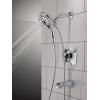 imageDelta Faucet Vesna 14 Series SingleHandle Shower Trim Kit with 5Spray H2Okinetic In2ition Dual Hand Held Shower Head with Hose Matte Black 144789BLI Valve IncludedChrome