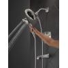imageDelta Faucet Vesna 14 Series SingleHandle Shower Trim Kit with 5Spray H2Okinetic In2ition Dual Hand Held Shower Head with Hose Matte Black 144789BLI Valve IncludedSpotshield Brushed Nickel