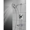 imageDelta Faucet Vesna 14 Series SingleHandle Shower Trim Kit with 5Spray H2Okinetic In2ition Dual Hand Held Shower Head with Hose Matte Black 144789BLI Valve IncludedChrome