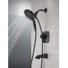 imageDelta Faucet Vesna 14 Series SingleHandle Shower Trim Kit with 5Spray H2Okinetic In2ition Dual Hand Held Shower Head with Hose Matte Black 144789BLI Valve IncludedMatte Black