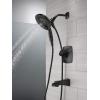 imageDelta Faucet Vesna 14 Series SingleHandle Shower Trim Kit with 5Spray H2Okinetic In2ition Dual Hand Held Shower Head with Hose Matte Black 144789BLI Valve IncludedMatte Black