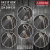 imageDelta Faucet Vesna 14 Series SingleHandle Shower Trim Kit with 5Spray H2Okinetic In2ition Dual Hand Held Shower Head with Hose Matte Black 144789BLI Valve IncludedSpotshield Brushed Nickel