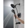 imageDelta Faucet Vesna 14 Series SingleHandle Shower Trim Kit with 5Spray H2Okinetic In2ition Dual Hand Held Shower Head with Hose Matte Black 144789BLI Valve IncludedMatte Black
