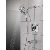 imageDelta Faucet Vesna 14 Series SingleHandle Shower Trim Kit with 5Spray H2Okinetic In2ition Dual Hand Held Shower Head with Hose Matte Black 144789BLI Valve IncludedChrome