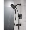 imageDelta Faucet Vesna 14 Series SingleHandle Shower Trim Kit with 5Spray H2Okinetic In2ition Dual Hand Held Shower Head with Hose Matte Black 144789BLI Valve IncludedMatte Black