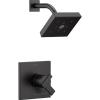 imageDelta Faucet Ara 17 Series DualFunction Shower Trim Kit SingleSpray H2Okinetic Shower Head Black Shower Faucet Delta Shower Trim Kit Matte Black T17267BL Valve Not Included