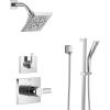 imageDelta Faucet Pivotal 3Setting Chrome Shower System Including Chrome Shower Head Slide Bar Handheld Shower Shower Handle Shower Diverter and Shower Valve Kit Delta Shower Trim Kit Lumicoat Chrome