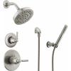 imageDelta Faucet Saylor 3Setting Brushed Nickel Shower System Including Shower Head Handheld Shower Shower Handle Shower Diverter and Shower Valve Kit Delta Shower Trim Kit Stainless