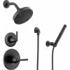 imageDelta Faucet Saylor 3Setting Matte Black Shower System Including Shower Head Handheld Shower Shower Handle Shower Diverter and Shower Valve Kit Delta Shower Trim Kit Matte Black