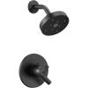 imageDelta Faucet Trinsic 17 Series DualFunction Shower Trim Kit with SingleSpray H2Okinetic Shower Head Matte Black T17259BL Valve Not Included