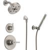 imageDelta Faucet Trinsic 3Setting Brushed Nickel Shower System Including Brushed Nickel Shower Head Handheld Shower Shower Handle Shower Diverter and Shower Valve Kit Delta Shower Trim Kit Stainless