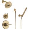 imageDelta Faucet Trinsic 3Setting Gold Shower System Including Gold Shower Head WallMount Handheld Shower Shower Handle Shower Diverter and Shower Valve Kit Delta Shower Trim Kit Champagne Bronze