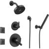 imageDelta Faucet Trinsic 6Setting Matte Black Shower System Including Matte Black Shower Head Handheld Shower Body Sprays Shower Handle Shower Diverter and Shower Valve Kit Matte Black
