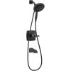 imageDelta Faucet Vesna 14 Series SingleHandle Shower Trim Kit with 5Spray H2Okinetic In2ition Dual Hand Held Shower Head with Hose Matte Black 144789BLI Valve IncludedMatte Black