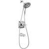 imageDelta Faucet Vesna 14 Series SingleHandle Shower Trim Kit with 5Spray H2Okinetic In2ition Dual Hand Held Shower Head with Hose Matte Black 144789BLI Valve IncludedChrome