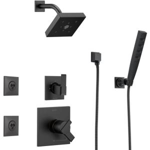 imageDelta Faucet Ara 6Setting Matte Black Shower System Including Matte Black Shower Head Handheld Shower Body Sprays Shower Handle Shower Diverter and Shower Valve Kit Matte Black