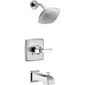 imageDelta Faucet Ashlyn 14 Series SingleHandle Tub and Shower Trim Kit Shower Faucet with SingleSpray TouchClean Shower Head Matte Black T14464BL Valve Not IncludedChrome