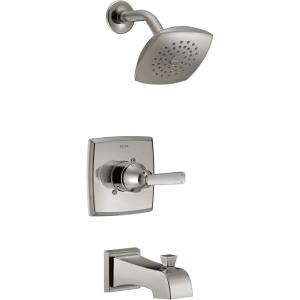 imageDelta Faucet Ashlyn 14 Series SingleHandle Tub and Shower Trim Kit Shower Faucet with SingleSpray TouchClean Shower Head Matte Black T14464BL Valve Not IncludedStainless
