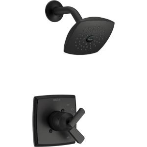 imageDelta Faucet Ashlyn 17 Series Matte Black Shower Faucet Tub and Shower Trim Kit with SingleSpray TouchClean Matte Black Shower Head Matte Black T17264BL Valve Not Included