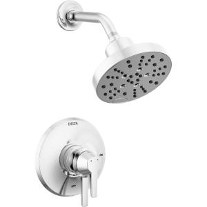 imageDelta Faucet Galeon Single Handle Matte Black Shower Faucet with H2Okinetic Shower Head Black Shower Faucet Set Matte Black Shower Trim Kit Matte Black T14272BL Valve Not IncludedLumicoat Chrome